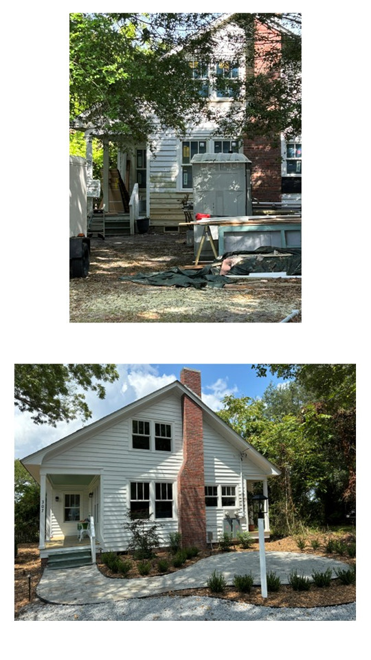 Before and after view of exterior renovation by BuildPRO